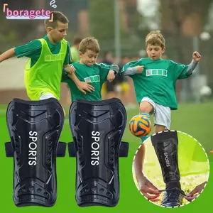 BORAGETE Bóng Đá Shin Guards, Bóng Đá Cận Vệ Nhẹ Bóng Đá Shin Pads, Shin Guard Thoáng Khí Bê Bảo Vệ Shin Guard Tay áo Trẻ Em
