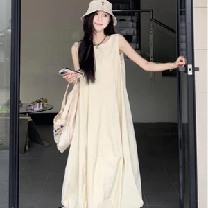 Phong Cách Đầm Thường Ngày Cảm Giác Phụ Nữ Mang Thai Thoải Mái Phù Hợp Với Váy Trẻ Lười Phong Cách Mid-Le