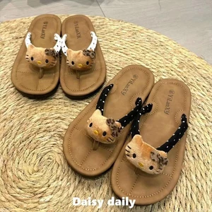Pháp Dễ Thương Chống Trơn Trượt Flat Flip-Flops Nữ Mùa Hè Mặc Ngoài 2024 Trắng Đế Mềm Sandal Nữ 4XDL