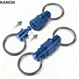 Móc khóa tháo nhanh KANGN, hai đầu 360° Xoay Móc Khóa Có Thể Tháo Rời, Thiết Kế Kéo Nhanh Hợp Kim Nhôm Mini Kéo Rời Nhẫn Chìa Khóa Công Cụ EDC