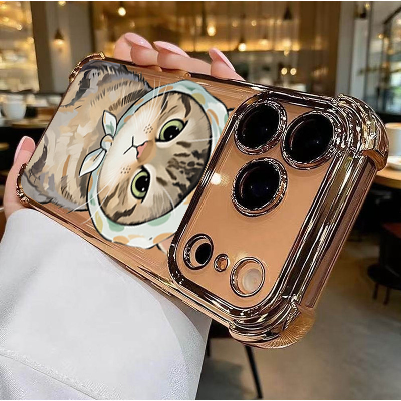 Ốp Lưng Cho Honor 600 PRO 400 400i MAGIC 7 LITE X6D X8D X7D X9D X8C X6C X9A X5B X5C Bandana Mèo Mạ Chống Sốc Thời Trang Mềm Trong Suốt Dễ Thương Bao