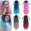 THEGIRL8B Đuôi ngựa xoăn lượn sóng dài, Corn Perm Ombre Dây rút tóc giả đuôi ngựa, Phụ kiện tóc Lông tơ giả tự nhiên đuôi ngựa hàng ngày