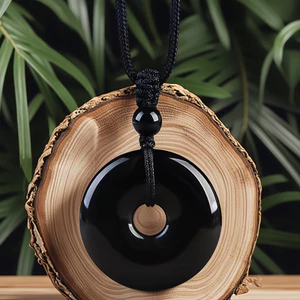 Mặt dây chuyền hàng ngày khóa an toàn Obsidian