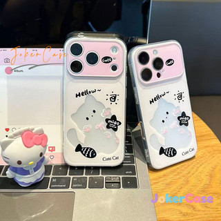 Ốp Lưng Cho IPhone 17 16 15 13 11 14 12 Pro Max AIR XR 7 8 16 15 Plus Bìa trong suốt in hình mèo con tối giản