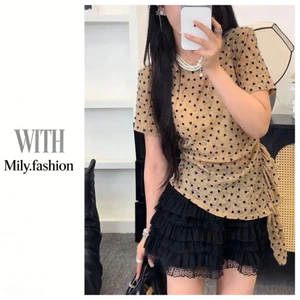 Milyfashion Gạc Hai Lớp Thời Trang Tình Yêu Áo Thun Nữ Tay Ngắn Mùa Hè 2026 Phong Cách Mới Slim-fit Hợp Thời Trang Áo Sơ Mi Nhỏ Phong Cách Phương Tây
