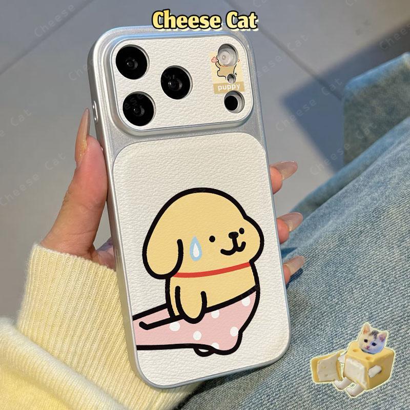 Ốp điện thoại iPhone 13 14 15 Plus 16 17 Pro Max XR Xs Max 11 12 Pro Bao da bảo vệ chú chó con ngộ nghĩnh
