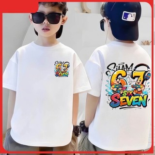 COD✅Áo thun cho bé trai và bé gái in hình graffiti 67, chất liệu cotton mềm mại và thoải mái
