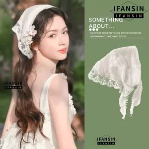 Khăn quàng cổ hình tam giác IFASIN, Khăn trùm đầu ren vải màu trơn, Vải nhẹ đa năng Hình tam giác Khăn quàng đầu đa năng Mùa hè