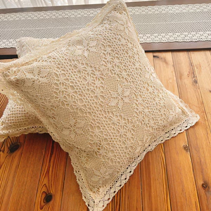 Nhà sản xuất Tùy Chỉnh Mỹ Retro Mục Vụ Cotton Ren Móc Hoa Nhà Hàng Phòng Khách Xe Gối Đệm Thắt Lưng Gối26062402