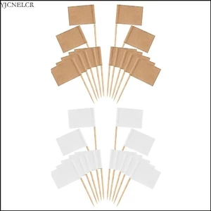 Yjcnelcr 100 Miếng Trống Tăm Cờ Mini Nhãn Có Que Đánh Dấu Phô Mai Chọn Cho Cupcake Toppers Trái Cây Appe