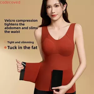 Máy định hình cơ thể sau sinh CODECOVED, Bộ định hình nhiệt điều khiển bụng liền mạch, Bộ lông cừu nhung tự dính kiểu thắt lưng Huấn luyện viên mùa thu đông