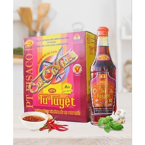 Thùng 6 Chai Thủy Tinh 490ml Nước Mắm Nhĩ Cá Cơm Truyền Thống Nguyên Chất 40 Độ Đạm Hiệu Con Cá Vàng
