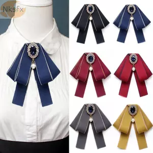 NKSFX Cổ Hoa, Nơ Ruy Băng Polyester Phong Cách Anh, Đầm Sơ Mi Trang Trí Đường Cổ Có Thể Điều Chỉnh Thời Trang