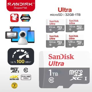 Thẻ nhớ Micro Sandisk Ultra 32GB 64GB 128GB SDSQUNR-032G-064G - 128GB-GN3MN - Bảo hành 60 tháng