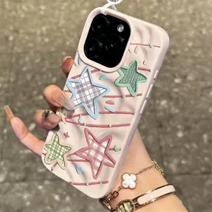Ốp lưng ngôi sao sao băng caro nhiều màu phù hợp với iPhone17promax 16/15/14/13/12