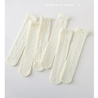 Sét 5 Đôi Tất Vớ Cotton Dài Bắp Đùi ,Thoáng Khí Thấm Hút Mồ Hôi Phối Hoạ Tiết Gothic Cho Bé Gái te69