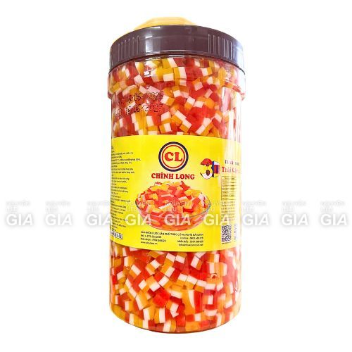 Thạch topping Chính Long hũ 2kg3 - THẠCH 3D TRÁI CÂY