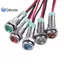 1 cái 6mm Đầu phẳng LED Đèn báo kim loại Đèn báo chống nước 12V Với Đỏ Vàng Xanh lam Xanh lam Và Trắng Đường đẹp