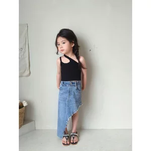 Influencer Quần Áo Trẻ Em Bé Gái Váy Denim Mùa Hè 2024 Phong Cách Mới Trẻ Em Phong Cách Phương Tây Châu Âu Mỹ Váy Hông Phiên Bản Hàn Quốc Váy