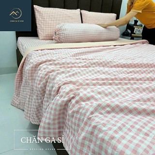 🌲XINH YÊU🌲Bộ Chăn Ga Gối Cotton Đũi Hàn Mềm Mại, Thoáng Mát, Giá Rẻ _ Chăn Ga Sỉ HCM