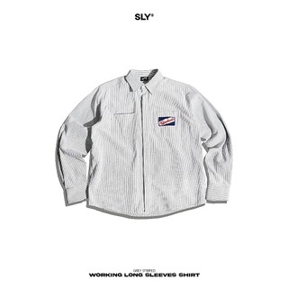 Áo Sơ mi tay dài Oxford SLY Working sọc xám