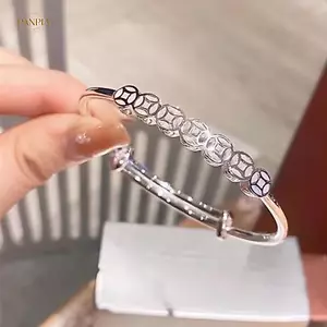 PNPIA- Hạt Màu Bạc Đồng Xu Lắc Tay Cho Nữ Cô Gái Quà Tặng Luy Phong Phú Thời Trang Vòng Tay Dự Tiệc Cưới Phụ Kiện Trang Sức