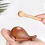 Bức tượng cá gỗ PYCOU, Bộ gõ gỗ nguyên khối Trang trí khắc gỗ nguyên khối, Giảm áp suất nhỏ dễ thương Cá voi thu nhỏ Máy tính để bàn cá gỗ