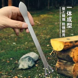 Cây cảnh bằng thép không gỉ Chuyên dụng Rake Làm vườn Rake Handmade Cây cảnh dài trồng hai mục đích Đất nới rộng Ép Cấy móng vuốt gấu