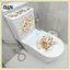 B & N Luxury Gold Pearl Floral Toilet Stier Chống Thấm Nước Tự Dính Trang Trí Phòng Tắm Stier Wall Stiers Trang Trí Nhà Cửa Stiers.