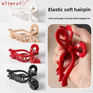 Kẹp móng vuốt tóc không thể áp dụng AFTEROF, Kẹp cá mập linh hoạt chống va chạm, Kẹp tóc đuôi ngựa bằng silicon mềm mại thoải mái hợp thời trang cho tóc dày hoặc mịn
