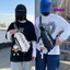 Túi đeo ngực SAMO, Gói thắt lưng in chữ đa chức năng, Gói Fanny dung tích lớn thông thường Unisex