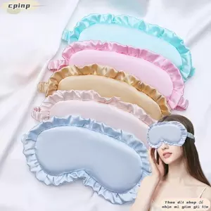 CPINCP Silk Ruffle Sleep Eye, Thiết kế Ruffle Chất liệu lụa Vỏ mắt khi ngủ, Nhiều màu thoáng khí kết cấu mềm mại che mắt che đêm