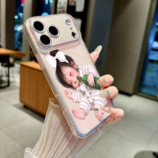 Ốp Lưng IPhone 13 15 11 17 16 12 14 ProMax  Hình tượng trẻ con dễ thương ôm chai rượu 7 8Plus XR X XS Max