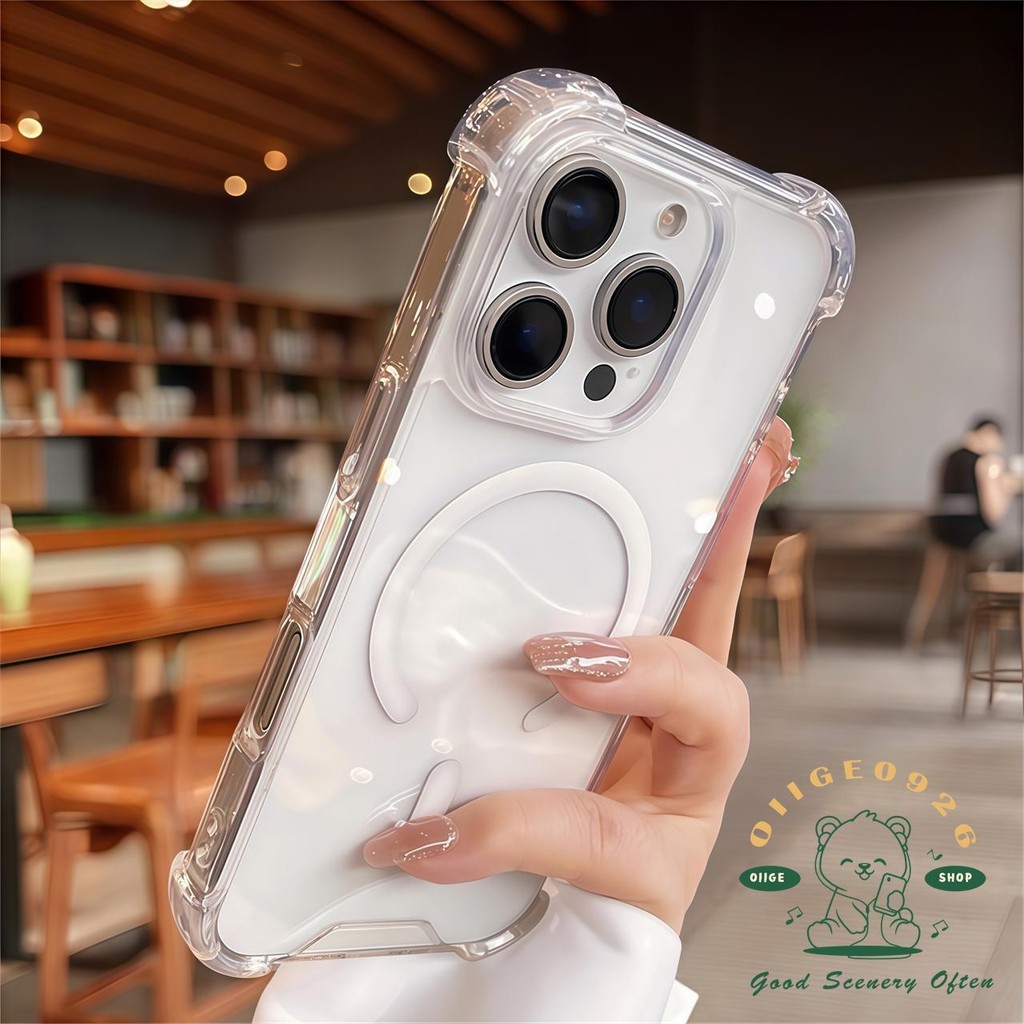 Túi khí chống rơi từ tính Vỏ điện thoại iphone16 Pro Max 15 14 13 12 11 vỏ cho vỏ iPhone Vỏ mềm silicon TPU chống sốc