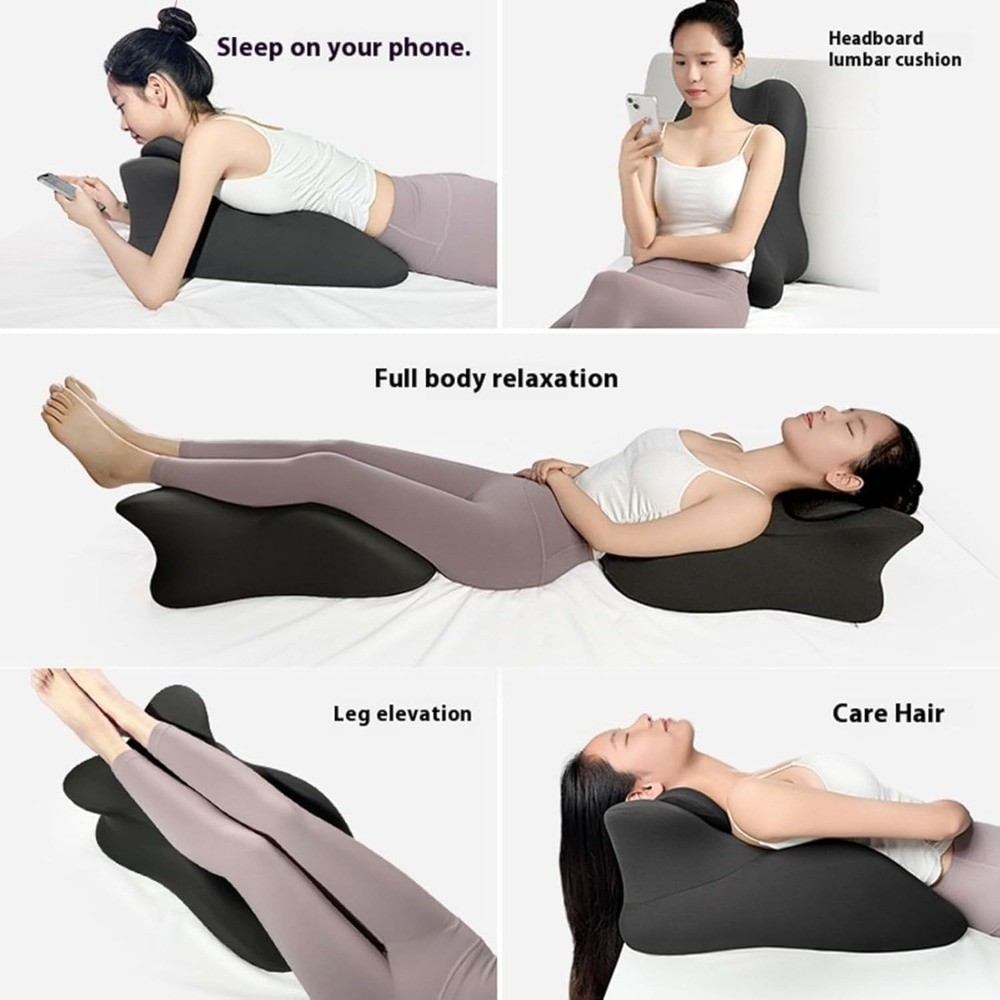 CATIYAHA Relax Cush Gối, Hỗ trợ lưng Gối đôi có thể điều chỉnh, Thiết kế tiện dụng bền bỉ Chống trượt có nắp đậy có thể tháo rời Đệm mông cho cặp đôi để nghỉ ngơi, Massage, đọc sách
