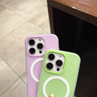Từ Tính Màu Lớn Mỏng Qua Siêu Mỏng Chống Rơi Điện Thoại Mặt Sau Ống Thích Hợp Cho IPhone 11 12 13 14 15 PRO MAX 15 14 Plus