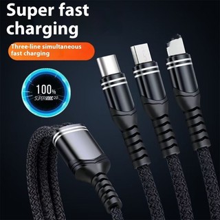 ELE 3 trong 1 66W Cáp sạc nhanh Type C Dây sạc nhanh USB C Sạc Nylon