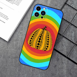 Ốp điện thoại TP-1 Art YAYOI KUSAMA cho Apple iPhone 17,15,14,13,12,11, XS, XR, X, 8,7, Pro, Max, Plus, Vỏ đen silicon mini