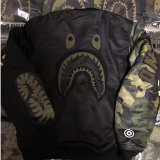 Áo Bomber Bape Phối Tay Rằn Ri .Double - Six . Áo Khoác Gió Dù 2 Lớp Dày Dặn Dáng Rộng .