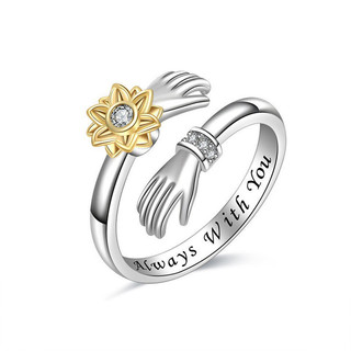Nhẫn zircon bạc S925 đơn giản, phù hợp làm quà tặng và thời trang