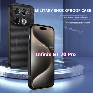 Ốp Lưng Cứng Infinix GT 20 Pro Da Chống Sốc Họa Tiết Sợi Carbon Vỏ Từ Tính Infinix GT20Pro Vỏ Điện Thoại Sạc Không Dây