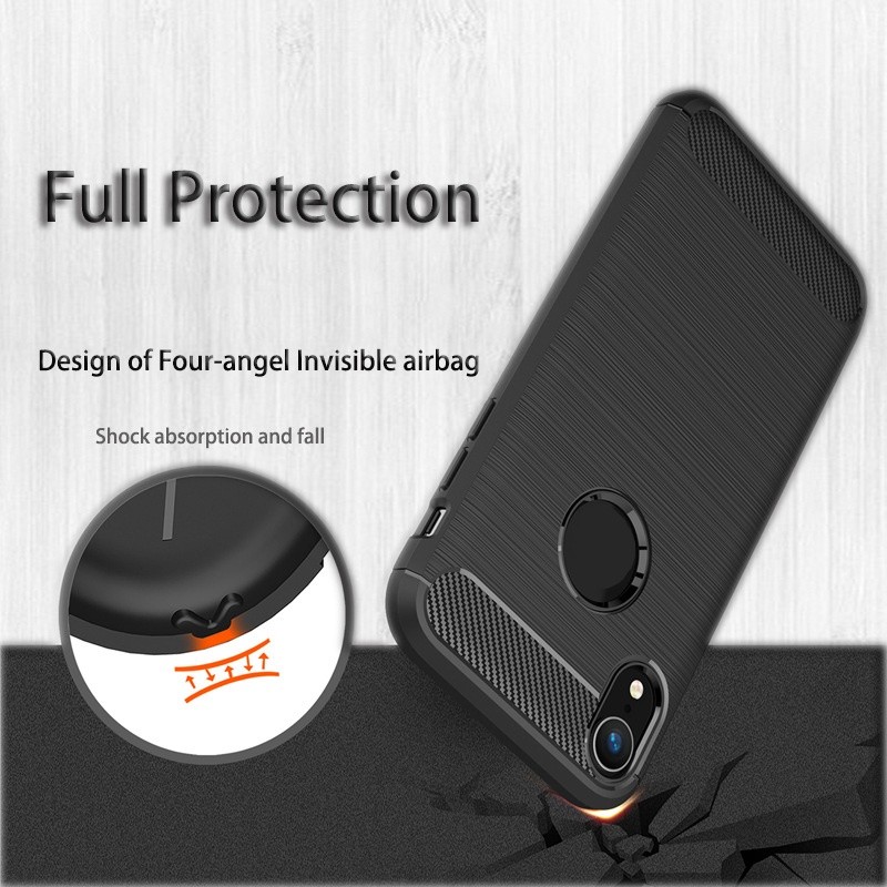 TPU Dễ Thương Tương Thích Cho IPhone 16 15Pro SE2 SE3 6S 6 7 8 Plus XR X XS Max Mới Chống Sốc Siêu Mỏng Silicon Mềm Ốp Lưng Sợi Carbon Mờ