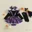 Bộ Halloween Bé Gái - Chữ Ma Bí Ngô In Áo Liền Quần Treo Váy Băng Đô Tất