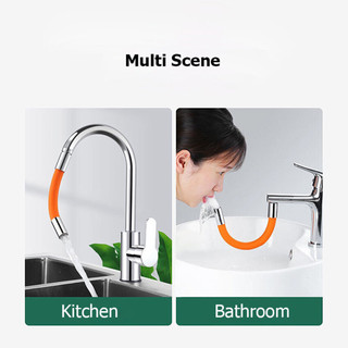 Ống nối vòi nước xoay 360 độ linh hoạt - Dòng nước trơn tru, dài 20/30/50cm kèm nối đa năng