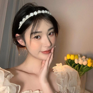 Băng đô hoa hồng ngọc trai Pháp - Thời Trang Cao Cấp