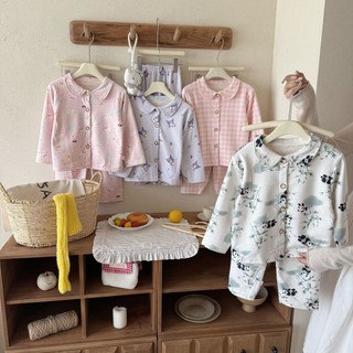 Bộ Đồ Ngủ Trẻ Em Hoạt Hình Dài Tay Phù Hợp Với Trung Bình Lớn Trẻ Em Nhà Quần Áo Bé Ve Áo Cardigan Bộ Đồ Hai Mảnh
