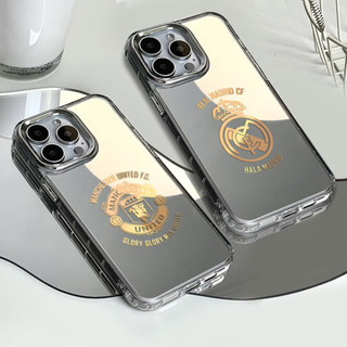 Ốp điện thoại bóng đá Real Madrid cho iPhone 16 / 15 / 14 / 13 / 12 / 11 / PRO MAX / MINI / PLUS / X / XR gương chống rơi và chống sốc Vỏ bảo vệ lỗ lớn