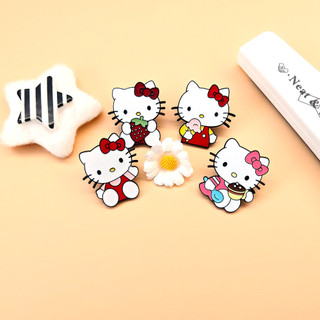 4 Cái / bộ Dễ Thương Loại Q Hello Kitty Pin Sanrio Men Trâm Cho Túi Quần Áo Kawaii Mèo Kitty Cho Người Hâm Mộ