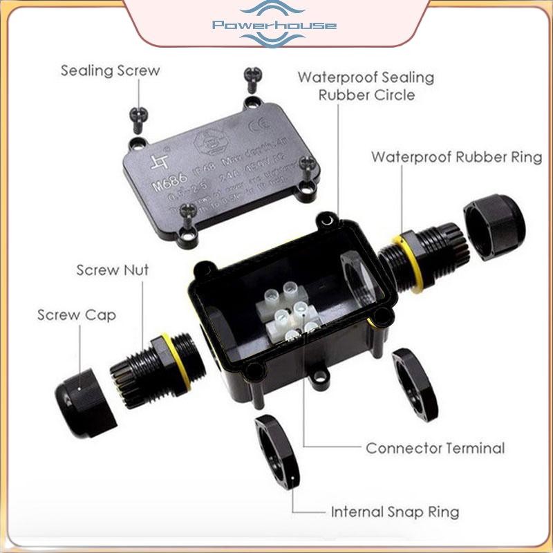 Hộp nối ngoài trời POWER Hộp nối cáp điện IP66 chống nước 2 3 chiều.