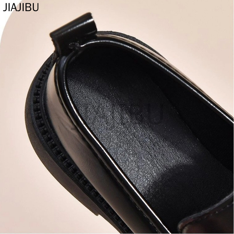 Giày Lười Mũi Tròn Chống Trượt Màu Đen Phong Cách Anh Dễ Thương Cho Bé Gái Đi Học Korean Fashion Kids' Casual Platform Mary Jane Shoes Giày Da Nhỏ Phong Cách Công Chúa Cosplay Đế Mềm Lolita Nhật Bản Giày Bệt